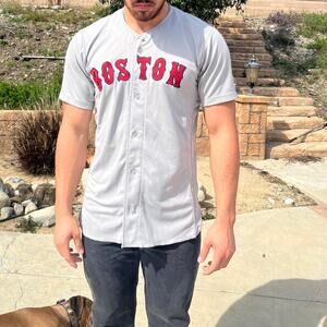 Boston red sox baseball jersey 32 fits like a Medium